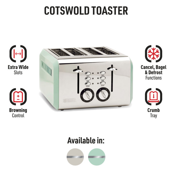 HADEN Cotswold 4Slice Wide Slot Toaster & Reviews Wayfair